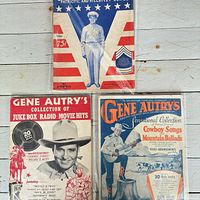 Front covers of three Gene Autry song folio magazines