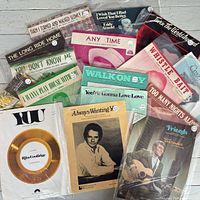 Selection of vintage country sheet music, front covers visible