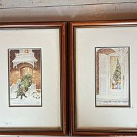 Both framed Walter Campbell prints side by side