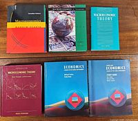 Front covers of all six textbooks displayed
