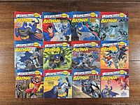 Front covers of all 12 Batman phonics readers