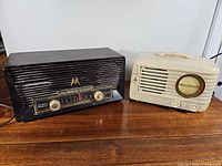 Front view of both radios on tabletop