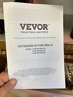 Instruction sheet showing Vevor branding and model numbers