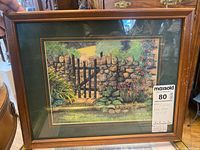 Framed Russ Hench print showing entire artwork, mat and wood frame