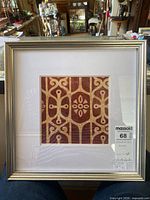 Front view of framed abstract geometric print with mat and frame