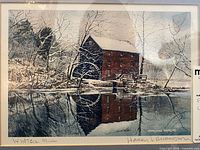Full view of framed print showing artwork, frame, mat and glass