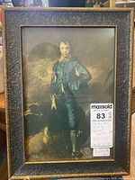 Full view of framed print with lot label