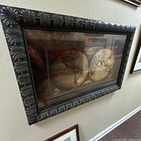 Front view showing entire framed map and frame detail
