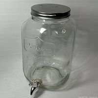 Full view of Yorkshire glass dispenser with lid and spigot