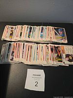 Front view showing spread of 1981-82 OPC hockey cards