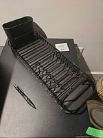 Top view of assembled dish rack with utensil holder