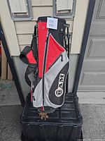 Full view of RAM stand golf bag on bin