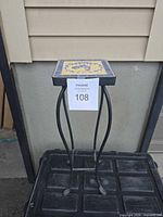 Full view of metal accent table