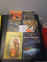 Six Hardy Boys books front covers visible