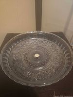 Top view of entire clear pressed crystal bowl