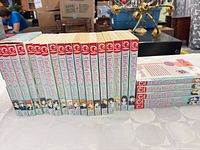 All 23 Fruits Basket volumes stacked