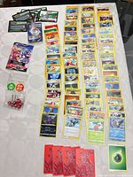 All contents laid out on table