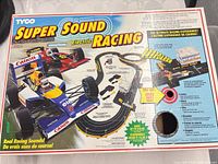 Front of Tyco Super Sound Electric Racing box showing product name and artwork