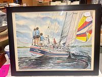 Front view of framed limited edition sailing print