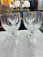 Four Waterford Marquis crystal wine glasses grouped