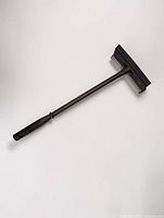 Full view of long-handle squeegee showing rubber blade and mesh-covered sponge