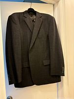 Full view of jacket front on hanger