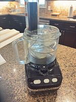 Full view of assembled food processor on countertop