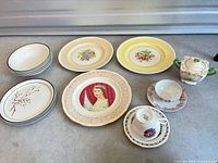 Group shot showing all 14 china pieces