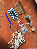 All items laid out together on wood floor