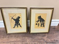 Both framed burlap prints side by side