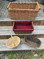 Group shot of all four baskets on steps