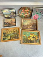 Group shot showing all six framed prints