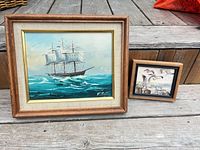Front view of both framed artworks