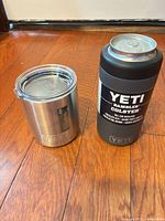 Both YETI items side by side on wood floor