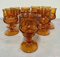 Group of 12 matching amber King’s Crown goblets