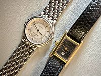 Overview of both watches side by side showing cases and bracelets