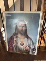 Front view of framed Sacred Heart of Jesus print