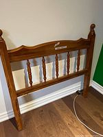 Front view of solid wood headboard