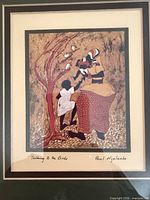 Framed print "Talking to the Birds" with mat and frame
