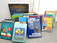 Group shot of books and DVD box sets standing in rows