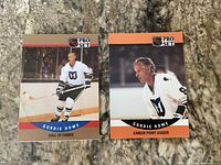 Both Gordie Howe Pro Set hockey cards front view