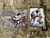 Fronts of both Martin Brodeur hockey cards
