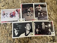 All five Bobby Hull trading cards laid out face up showing fronts