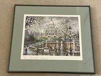 Full view of framed print showing frame, mats and artwork