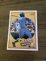 Front of Hank Aaron Baseball Heroes card showing image, logos and text