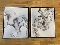 Both framed canvas artworks side by side
