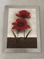 Full view of framed poppy canvas art