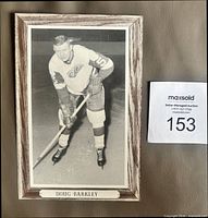 Front of Beehive Doug Barkley cardboard photo showing player image and name caption