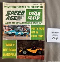 Front cover of May 1969 Speed Age Drag Racing magazine showing title, cover images and issue details