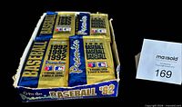 Open box with multiple unopened 1992 O-Pee-Chee Premier baseball packs visible